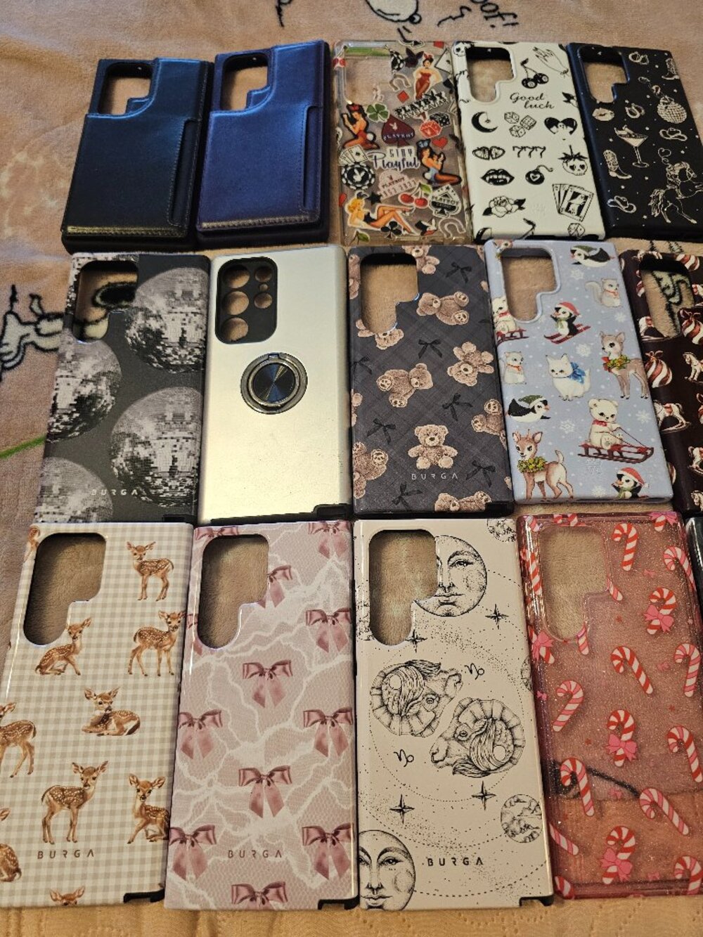 Lot of 14 Samsung Galaxy S23 Ultra Cases Burga Playboy Leather Clear Glitter Bun
